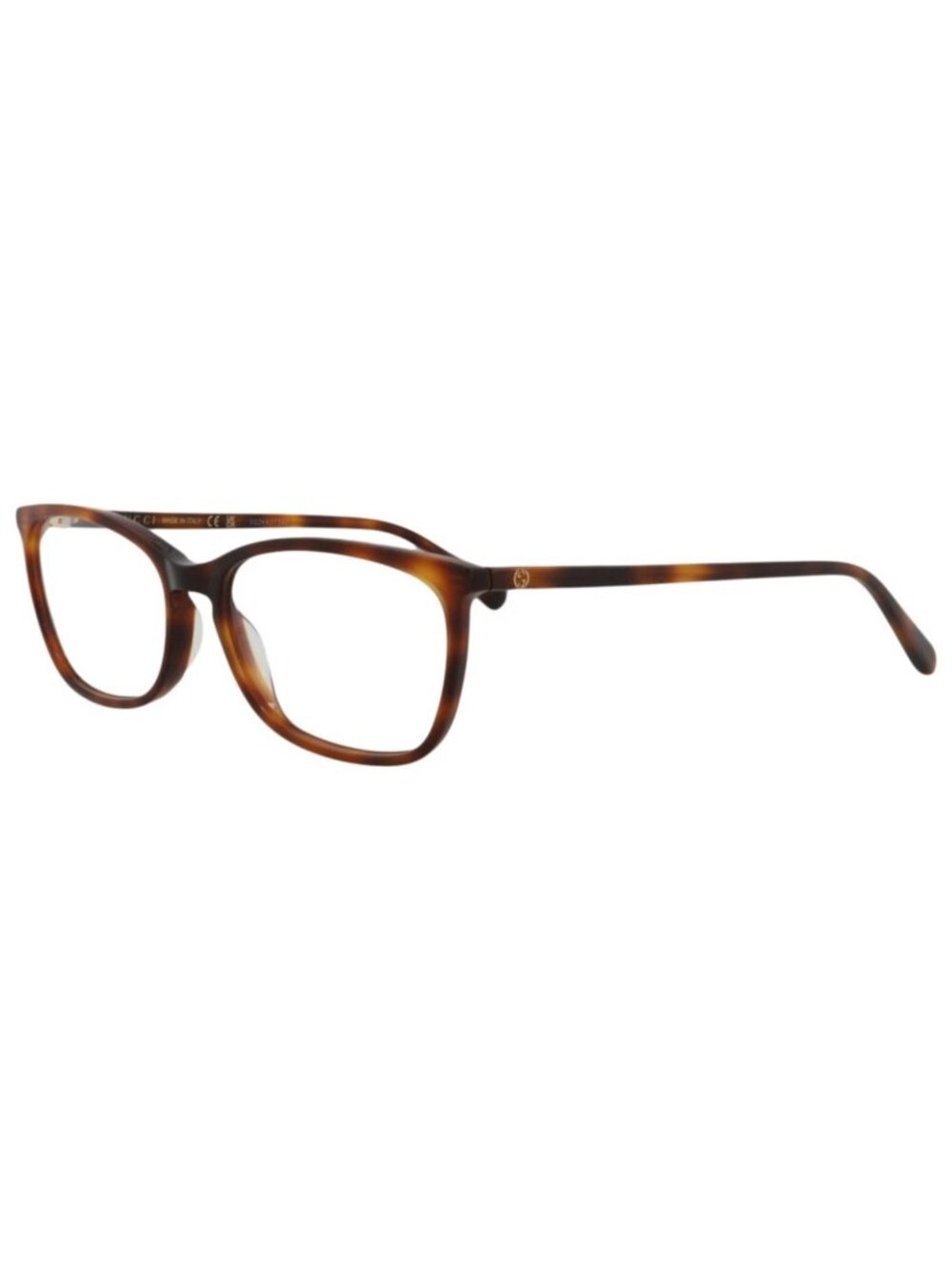 New Gucci Women's Eyeglasses Square Rectangle Acetate Frame Havana Havana